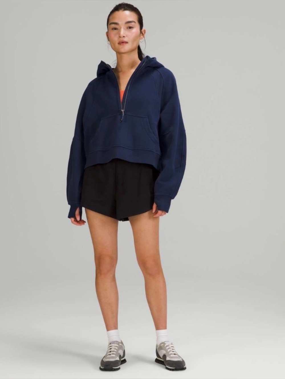 Lululemon Scuba Long Sleeve Logo Hooded Oversized Half-Zip Hoodie Jacket